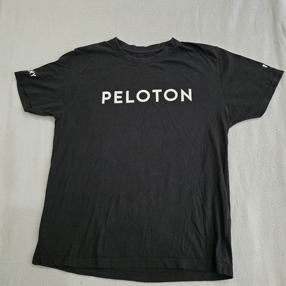 Peloton Century Club 100 Rides Shirt Mens Small Black Cotton Graphic Tee Logo